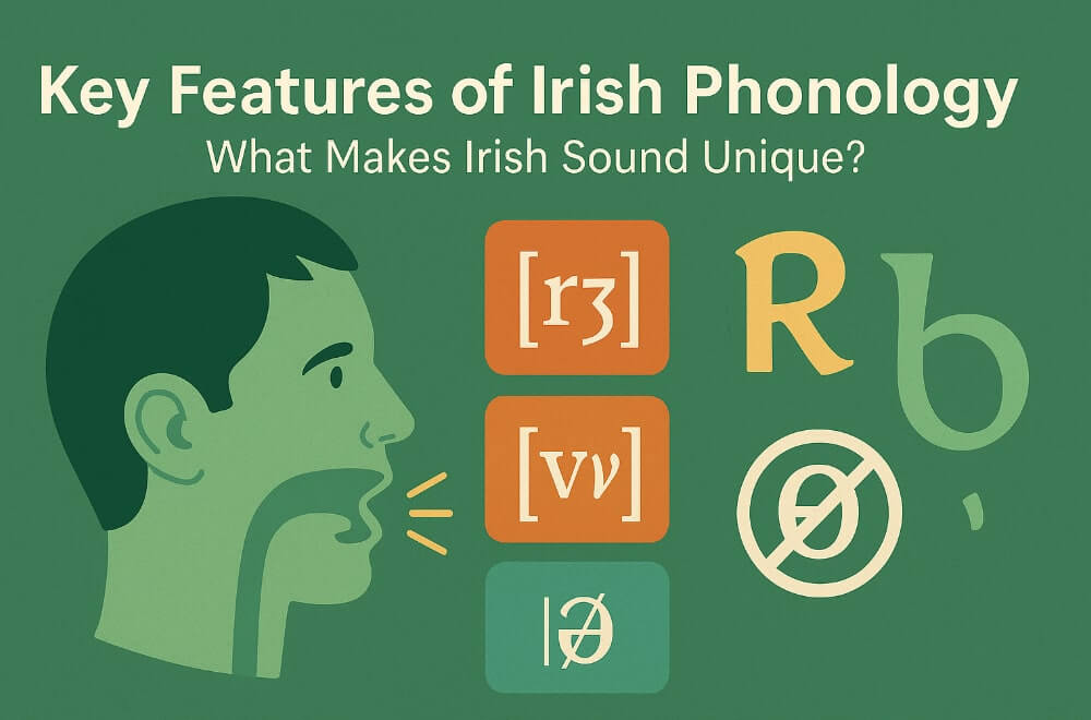 A man with speech symbols showing different phonological symbols.