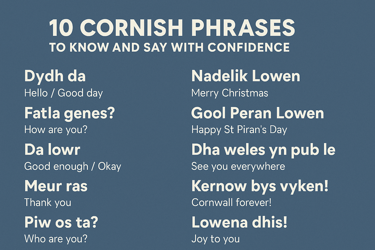 10 Cornish Phrases to Know and Say With Confidence