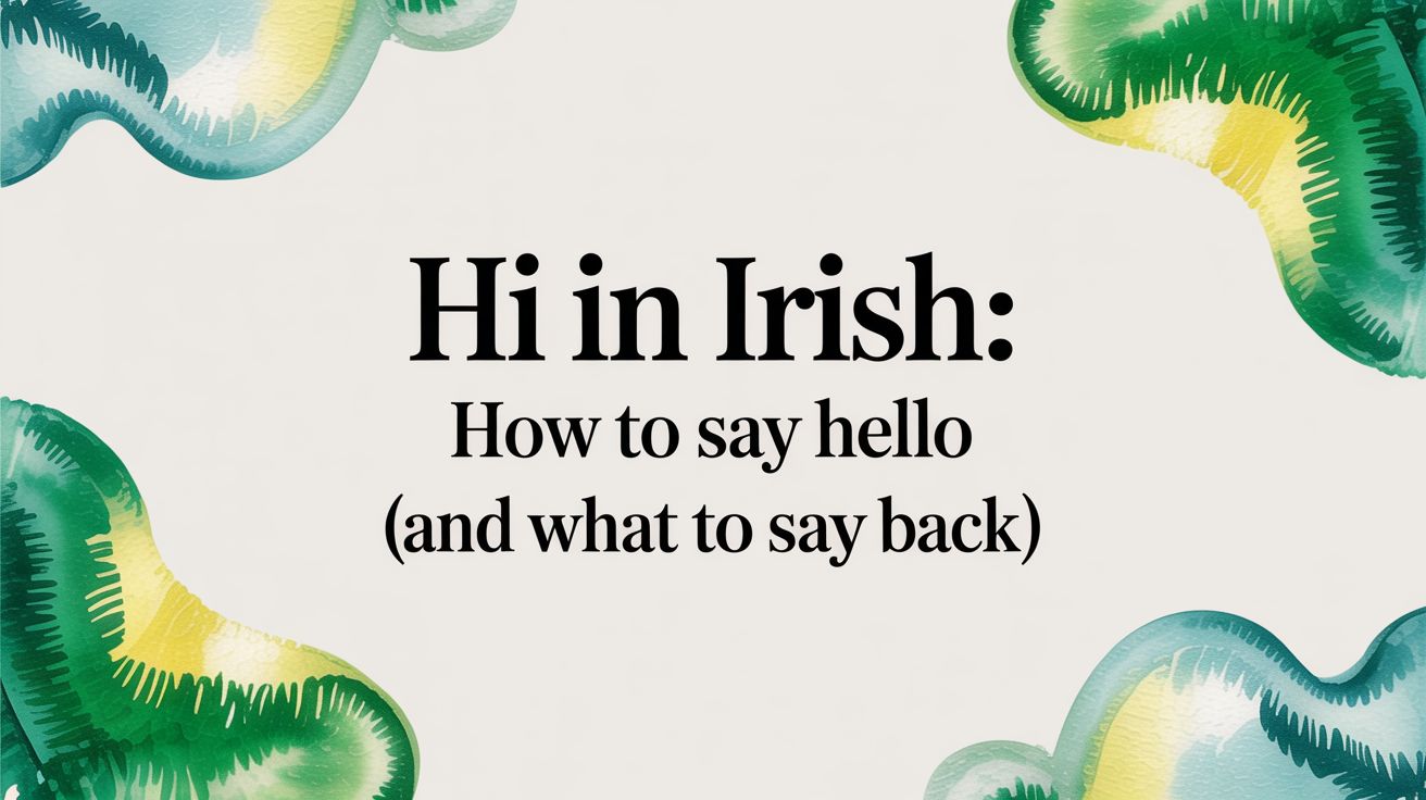 Hi in Irish: How to Say Hello (and What to Say Back)