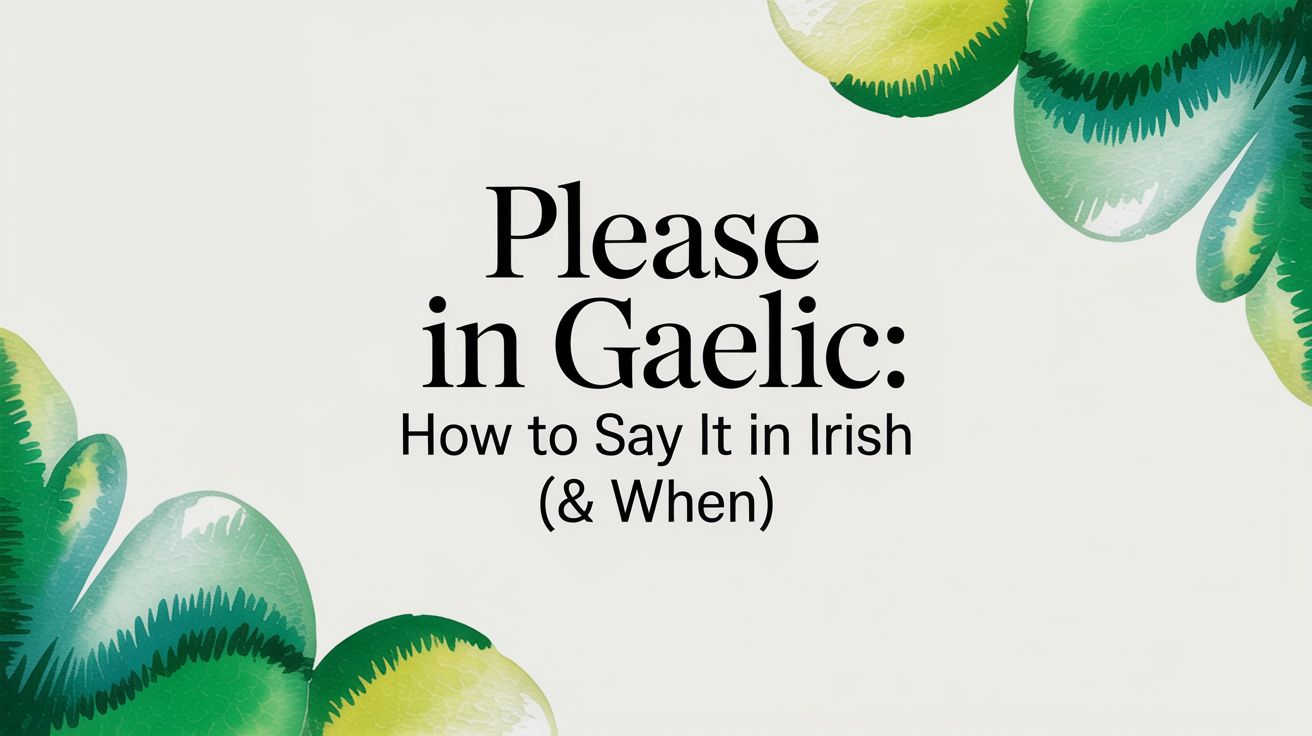 Please in Gaelic: How to Say It in Irish (& When)