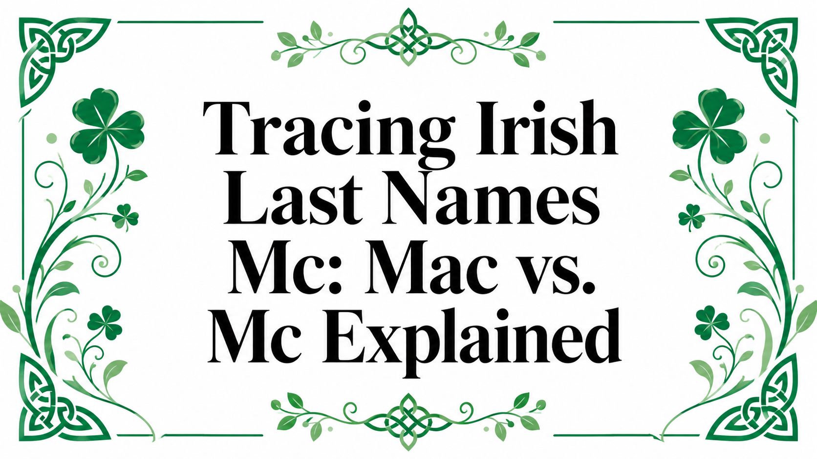 Tracing Irish Last Names Mc: Mac vs. Mc Explained