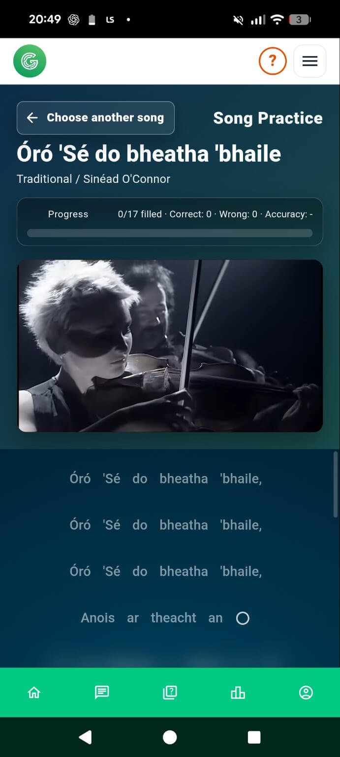 Óró Sé do Bheatha Bhaile Song Practice in Gaeilgeoir
